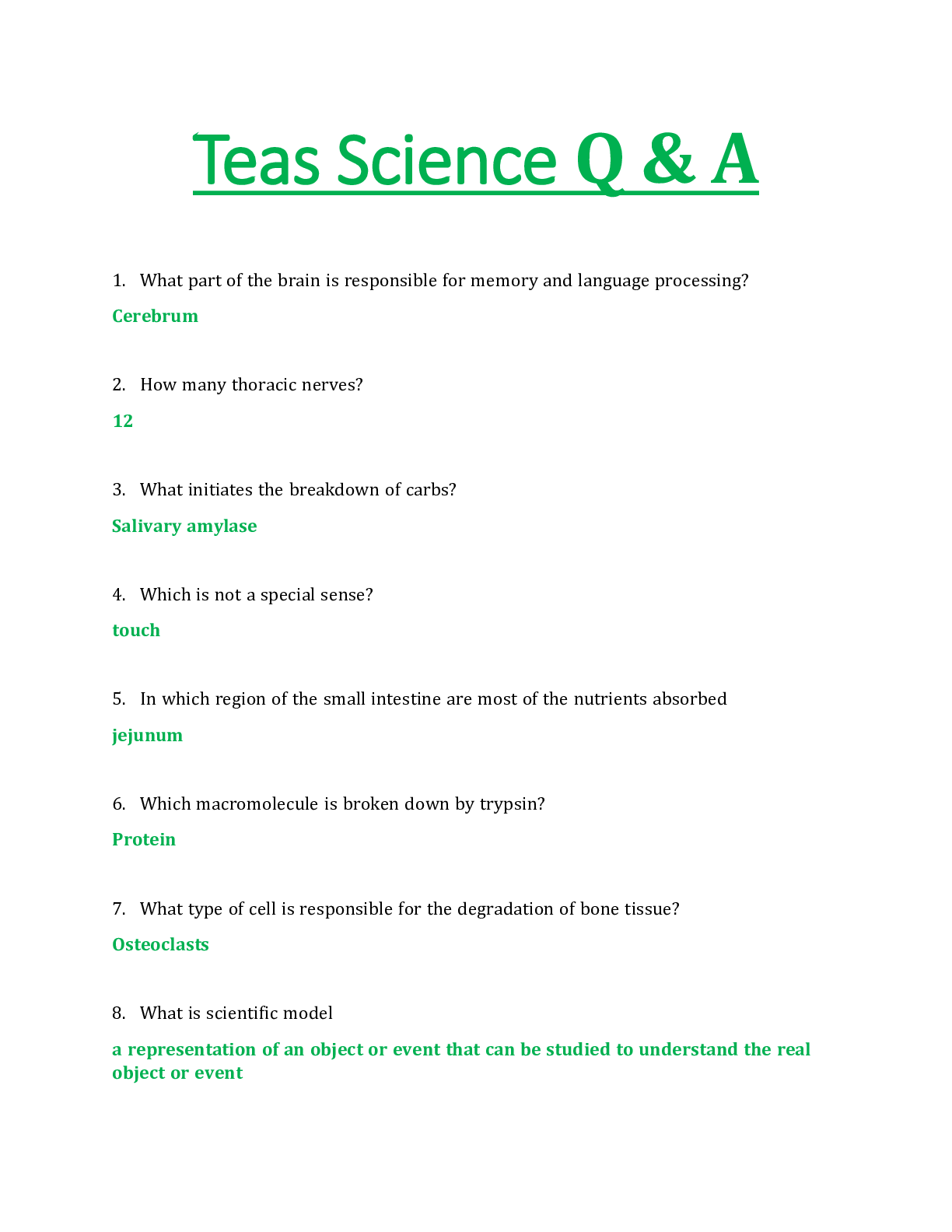 Preview image for TEAS Science Q & A [2021]